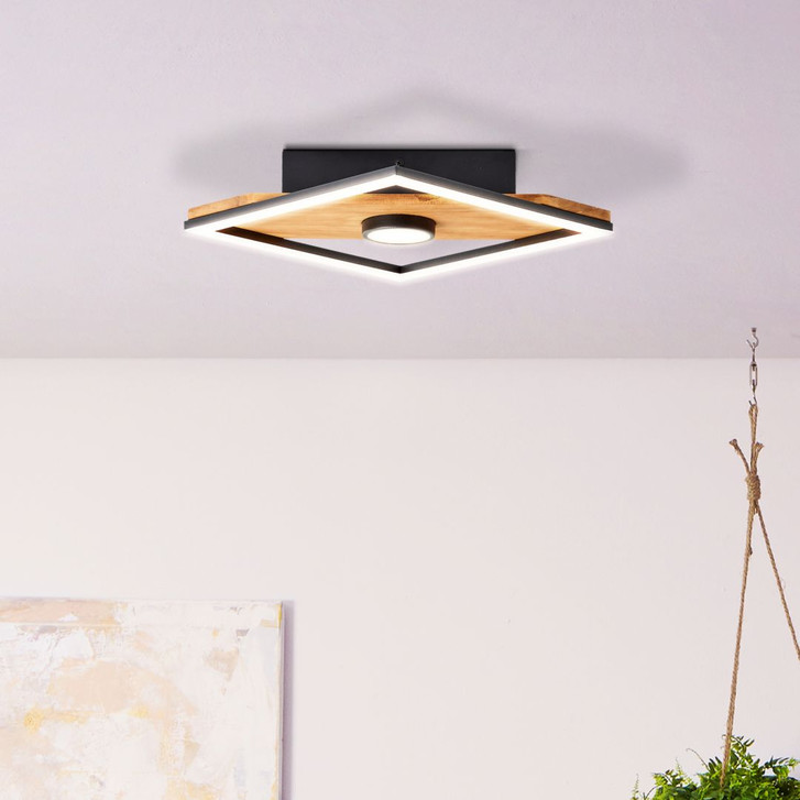 Deckenleuchte Vincent, braun, 6.2 x 25 cm, Holz Lampe - WA438981