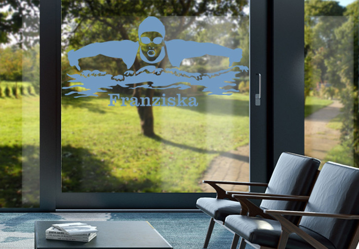 Glasdekor Wunschtext Schwimmerin - CG10526