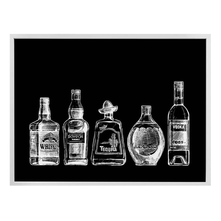 Poster 5 Flaschen voll Spass - schwarz - WA317522