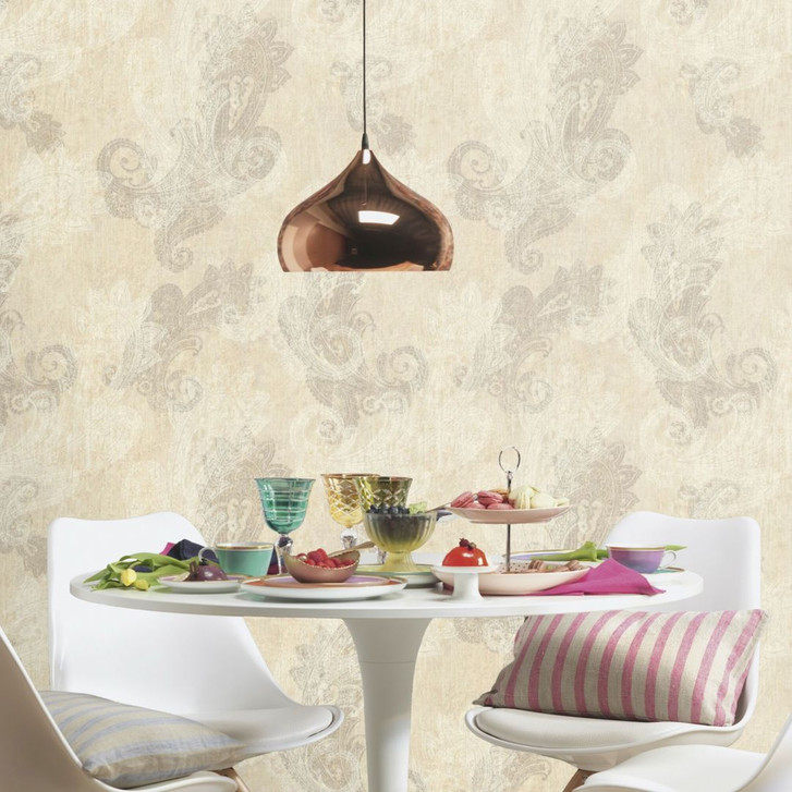 Rasch Vliestapete, Mustertapete Indian Style taupe - WA410131