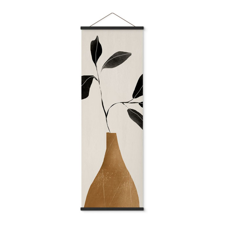 Stoffbild Zweig in goldener Vase - ThingDesign - Panorama - WA500160