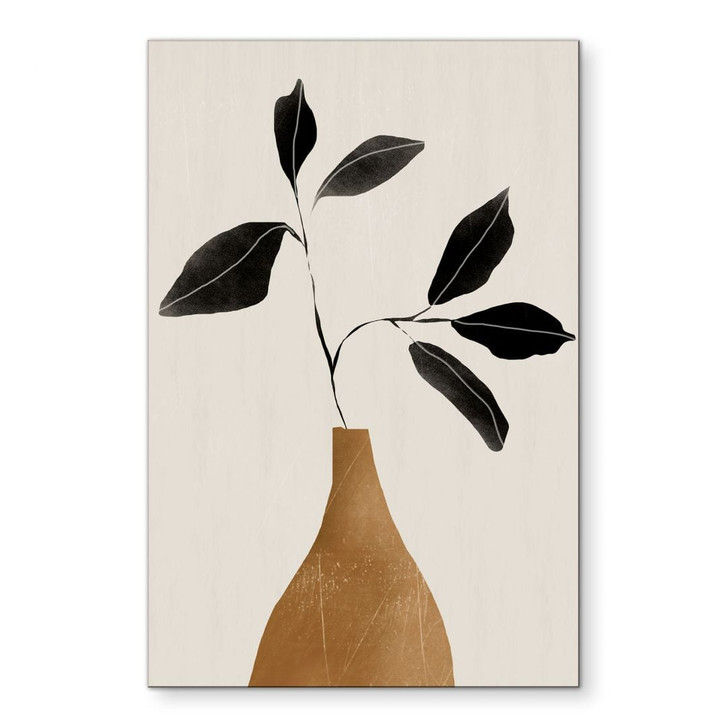 Wandbild Zweig in goldener Vase - ThingDesign - Alu-Dibond - WA491519