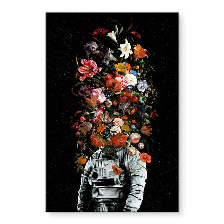 Acrylglasbild Astronaut mit Blumen-Arrangement - Nicebleed - WA479582