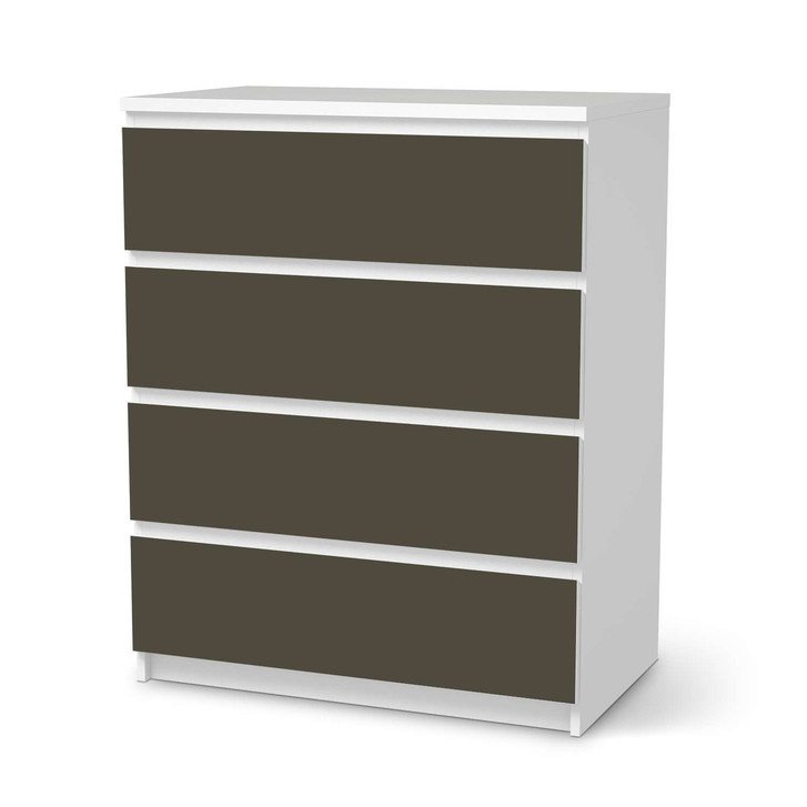 Folie IKEA Malm Kommode 4 Schubladen - Braungrau Dark - CR105567