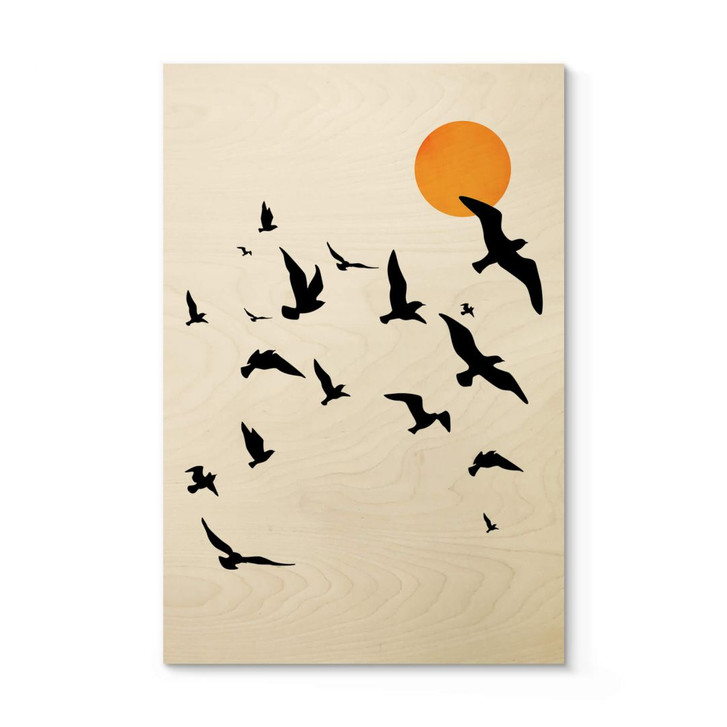 Holzbild Zugvögel auf dem Weg in den Süden - Kubistika - WA401617