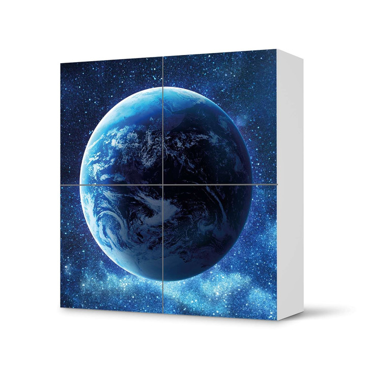 Klebefolie IKEA Besta Schrank 4 Türen - Planet Blue - CR110867