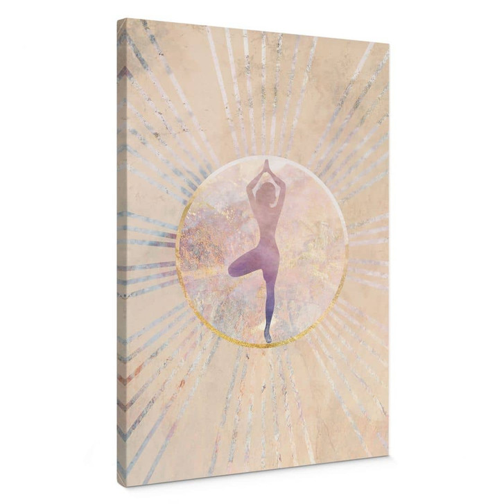 Leinwandbild Yoga Baumhaltung im Sonnenkreis - Manovski - WA472381
