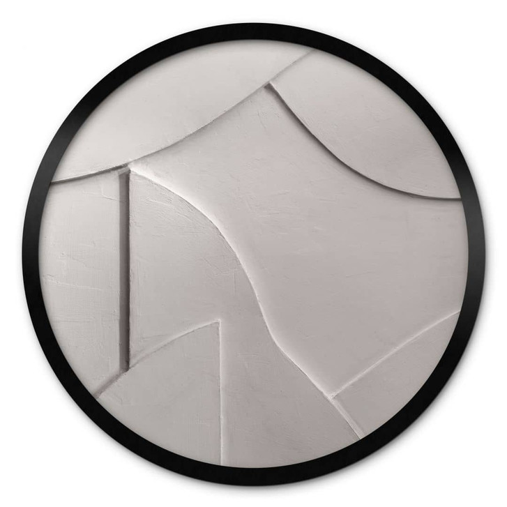 Poster Abstrakte Strukturen in sanftem Beige - Böhmer - Rund - WA433123