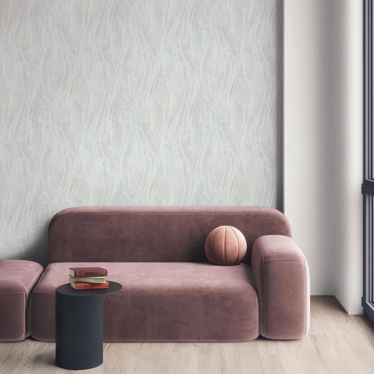 Vliestapete Beton, Wellen Grafisch Modern in Weiss - WA483055