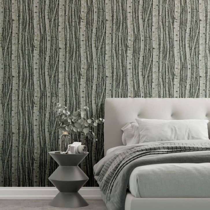 Vliestapete mit Wäldern und Buchenbäumen grün Floral - WA508238