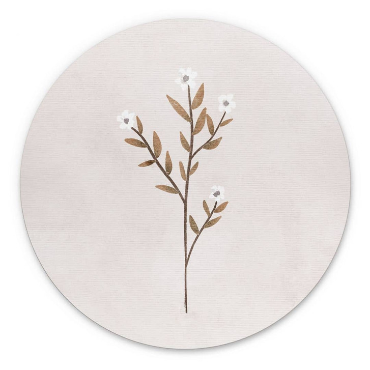 Wandbild Blumen Illustration - Vergissmeinnicht - Goed Blauw - Alu-Dibond Rund - WA479876
