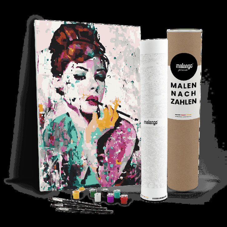 Malen nach Zahlen Leinwandbild - Audrey Hepburn Abstrakt - WA447226