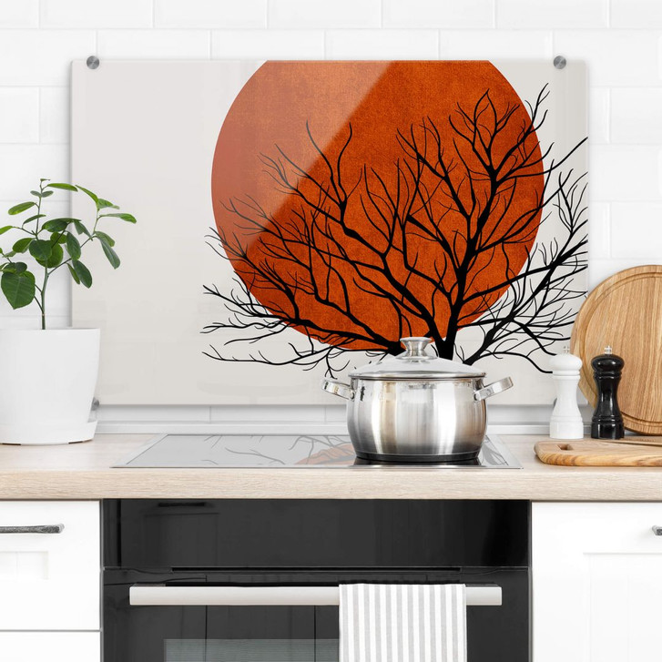 Spritzschutz Kubistika - Warmer Sonnenuntergang - WA312253