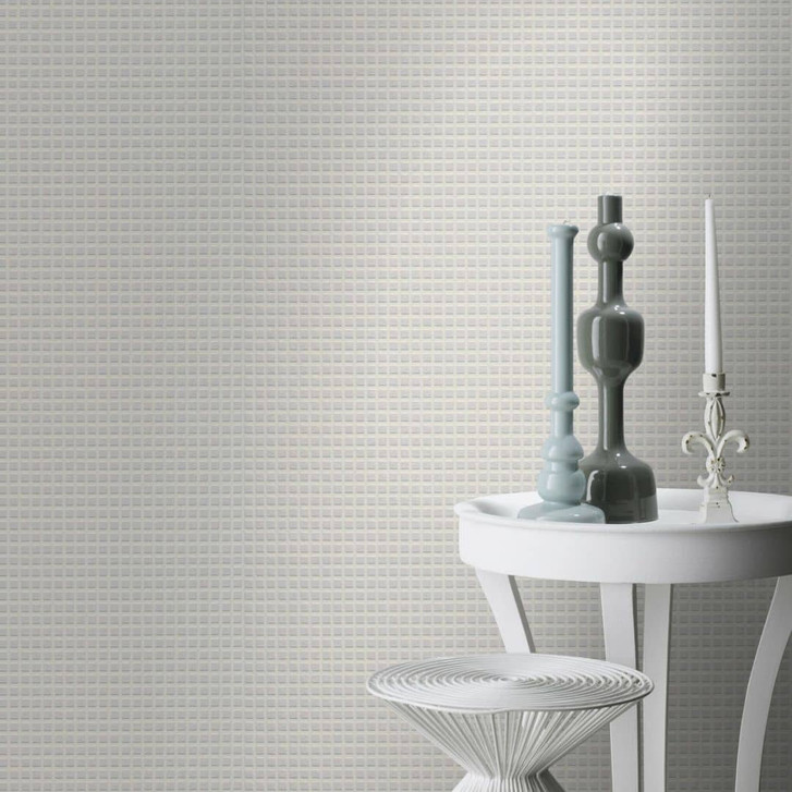 Unitapete, Mustertapete mit Struktur Bauhaus weiss - WA409898
