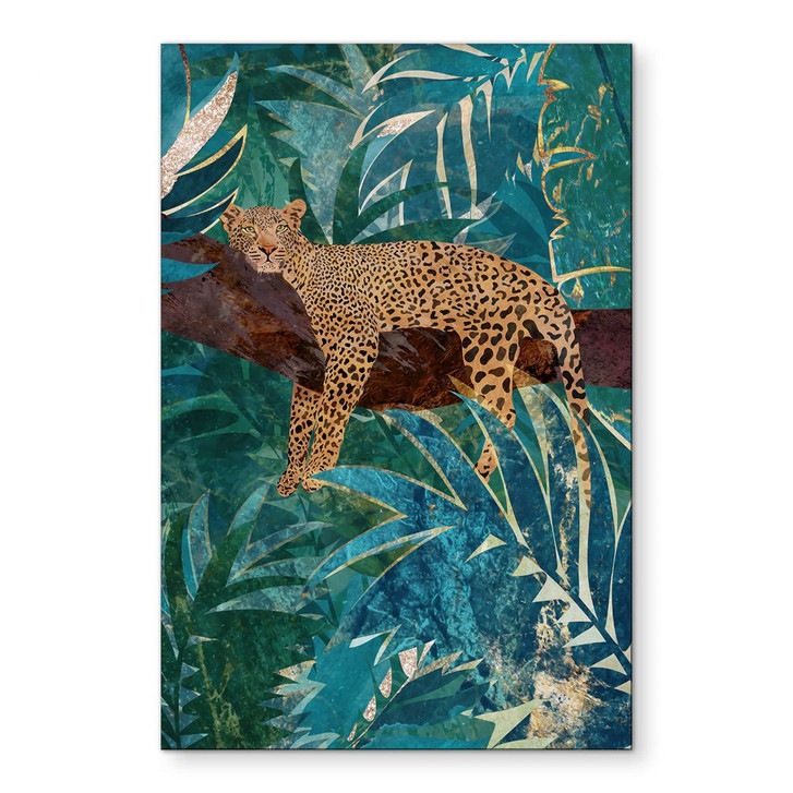 Wandbild Leopard im smaragdgrünen Dschungel - Manovski - Alu-Dibond - WA458380
