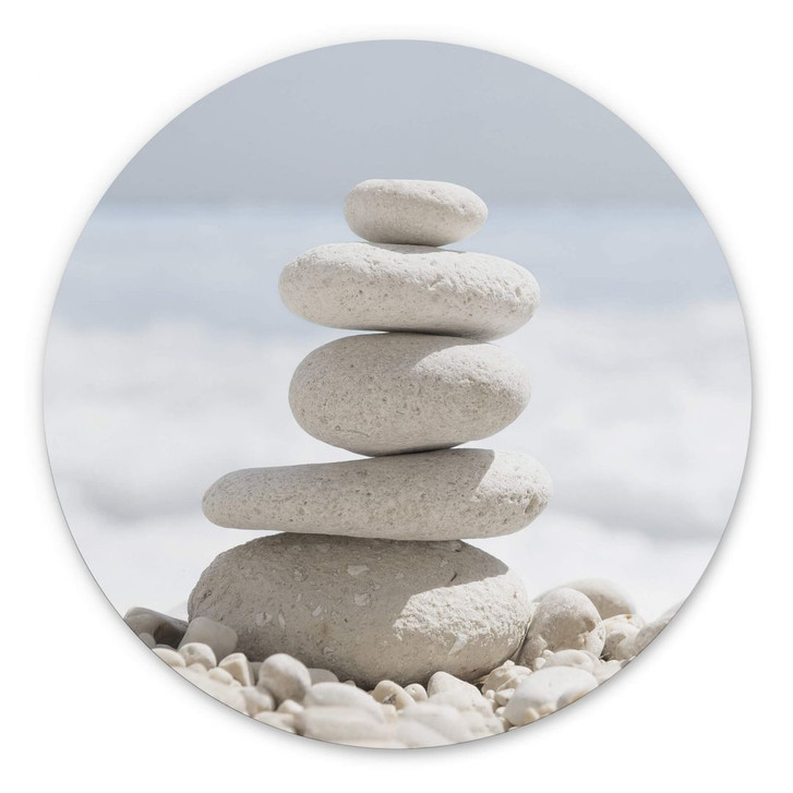 Wandbild Steine am Meer - Alu-Dibond Rund - WA383283