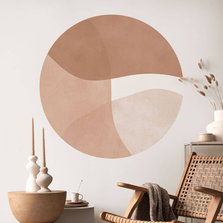 Wandtattoo Boho Aquarell-Formen in Brauntönen - Costa - Rund - WA436555