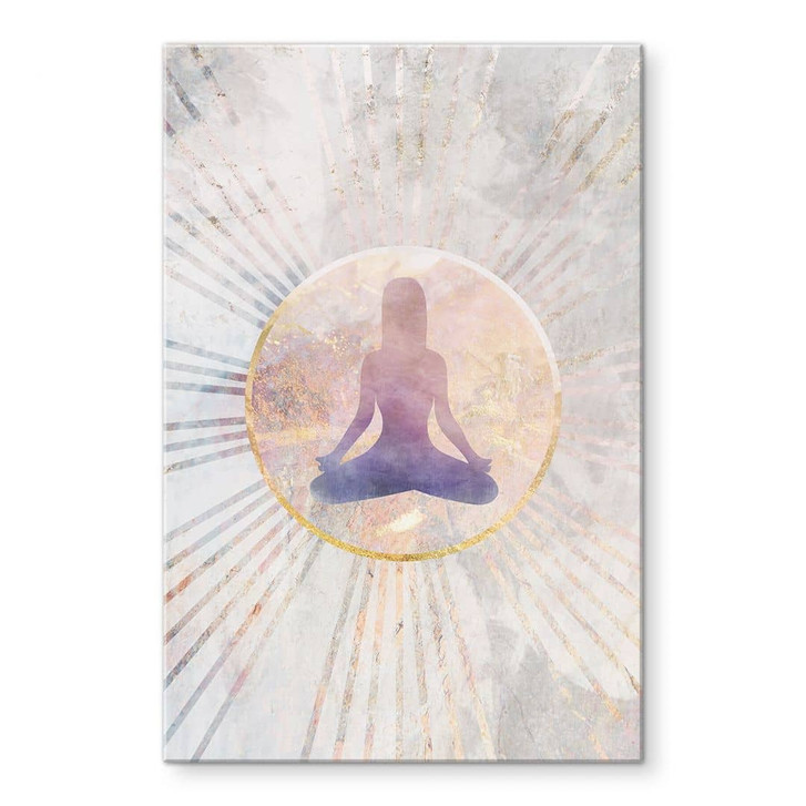 Acrylglasbild Lotussitz - Meditation im goldenen Licht - Manovski - WA463910