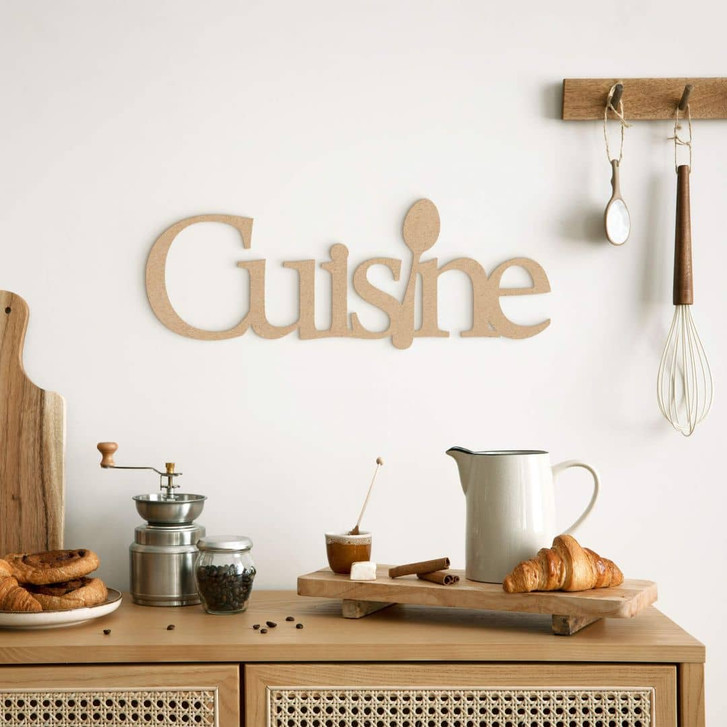 Deko Schriftzug für die Küche - Cuisine - MDF Natur - WA510334
