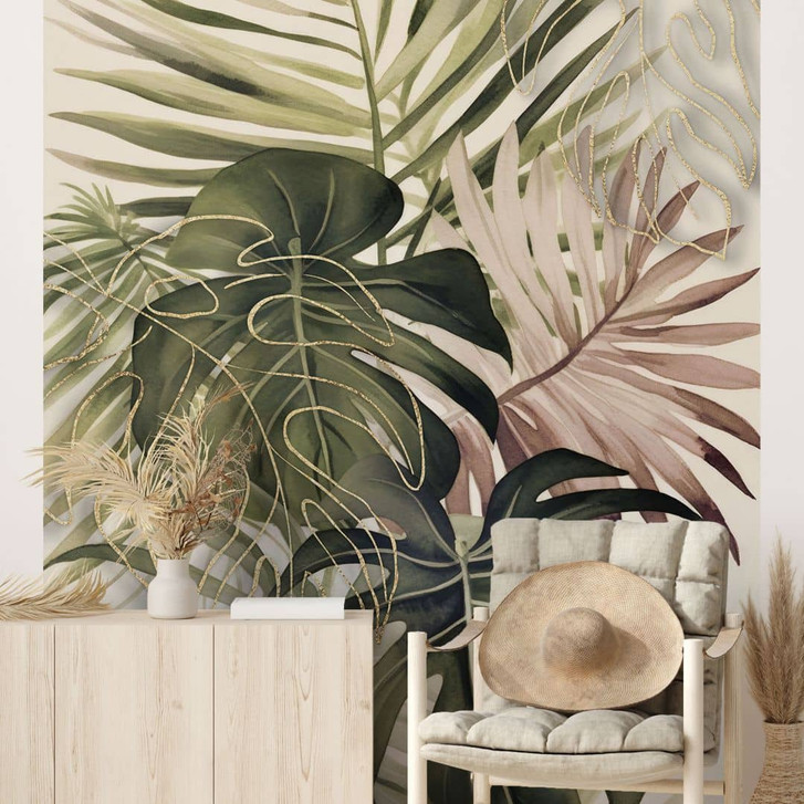 Fototapete - Tropische Blätter Boho - Dschungeltapete - Haase - WA423896