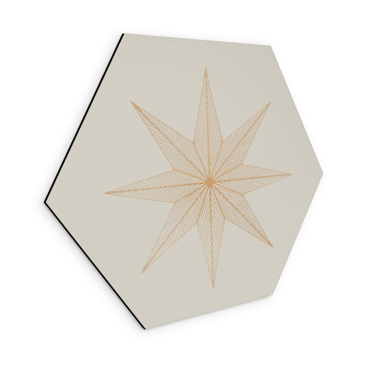 Hexagon Wandbild Geometrischer Goldstern - Magnusson - Alu-Dibond - WA491628