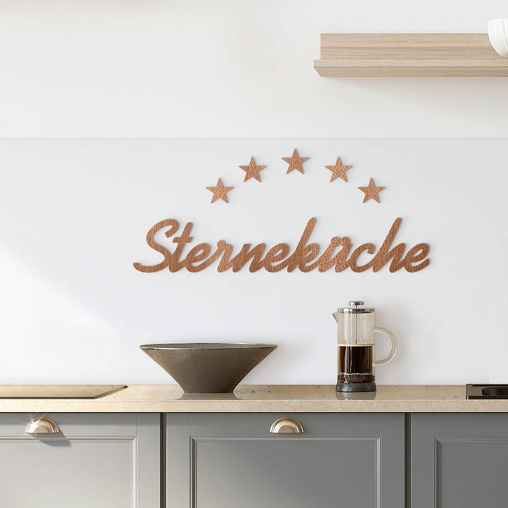 Holz-Deko 3D Schriftzug Sterneküche - Mahagoni - WA401842