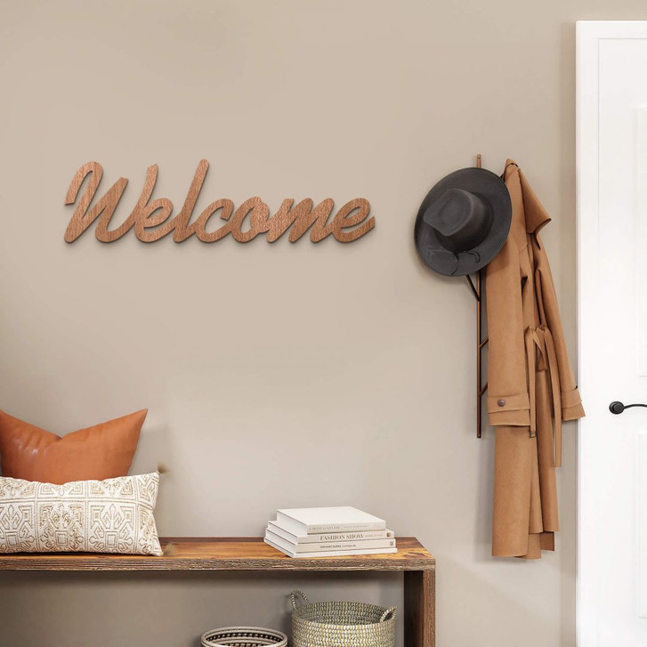 Holz-Deko 3D Schriftzug Welcome - Mahagoni - WA401852