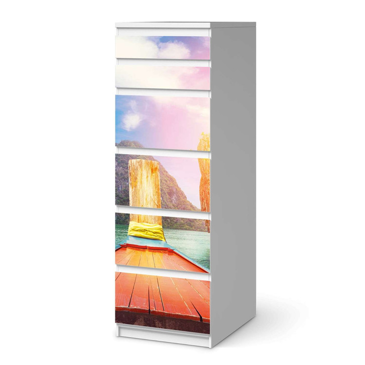Klebefolie IKEA Malm Kommode 6 Schubladen (schmal) - Blue Water Lagoon - CR111607