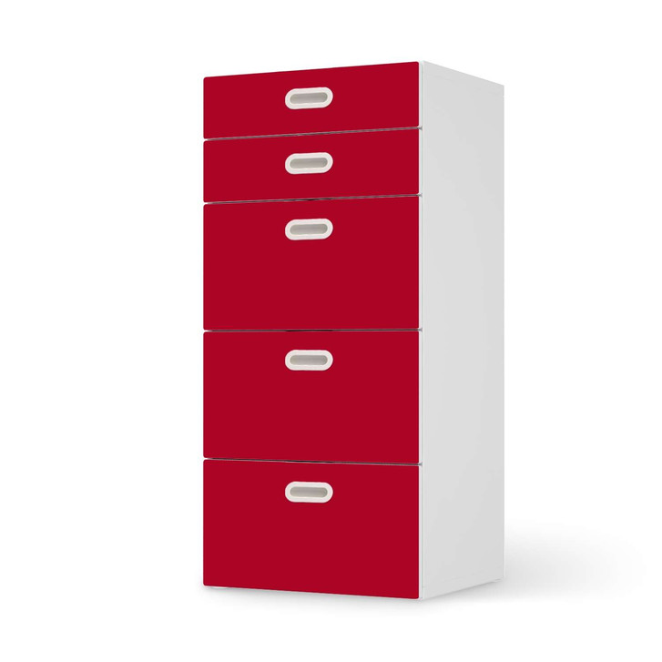 Möbel Klebefolie IKEA Stuva / Fritids Kommode - 5 Schubladen - Rot Dark - CR114015