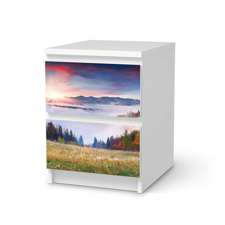 Möbelfolie IKEA Malm Kommode 2 Schubladen - Herbstwald - CR116167