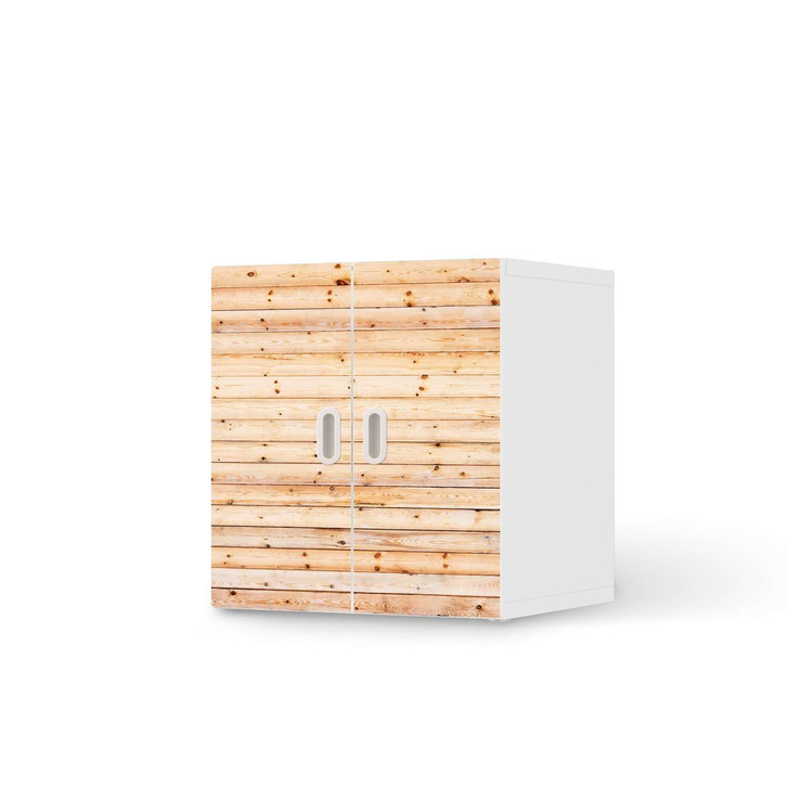 Möbelfolie IKEA Stuva / Fritids Schrank - 2 kleine Türen - Bright Planks - CR118816