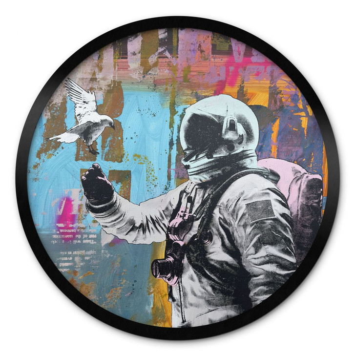 Poster Astronaut mit Taube - Kuryliuk - Rund - WA434581
