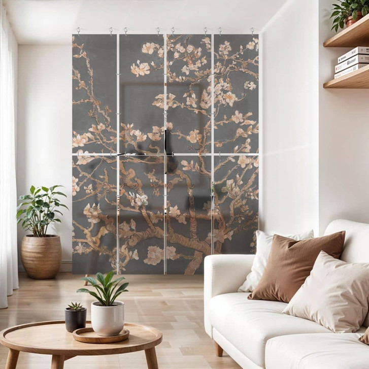 Raumteiler, Paravent, Sichtschutz hängend Mandelblüte herbstlich - Van Gogh - WA449346