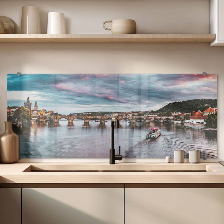 Spritzschutz Sonnenuntergang in Prag - WA241348