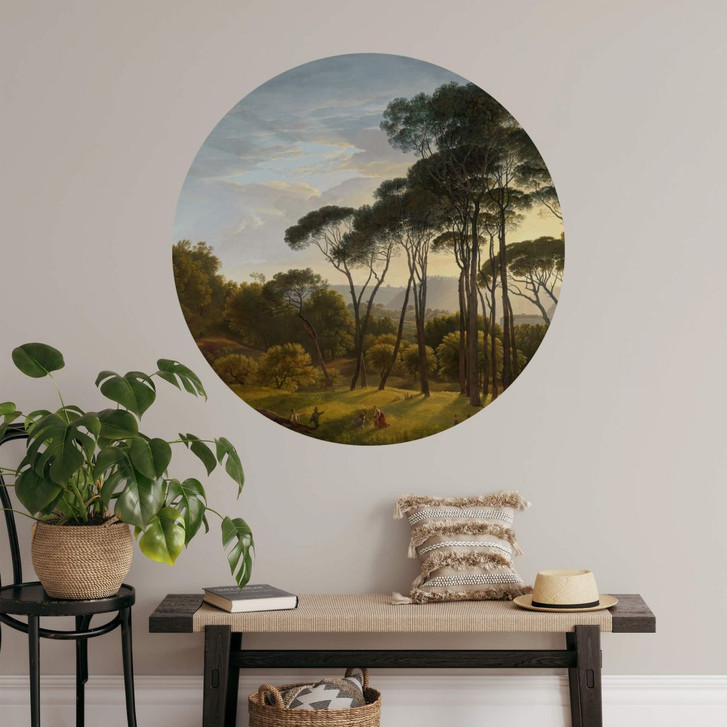 Wandtattoo Voogd - Italienische Landschaft mit Schirmkiefern - Rund - WA384129