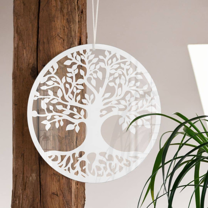 Acrylglasbild, Fensterbild zum Aufhängen Baum mit Wurzeln - Rund - WA393242