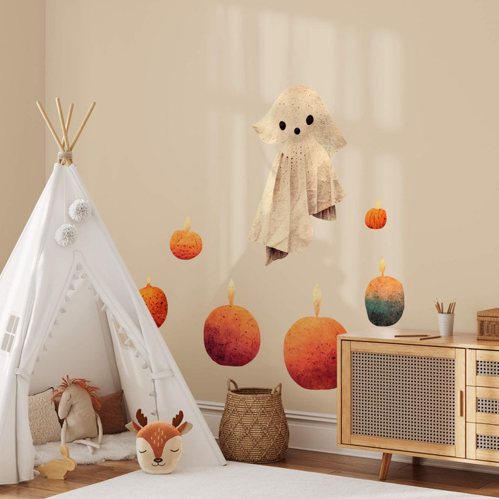 Halloween Wandtattoo - Kleiner Geist im Kerzenschein - Treechild - WA402268