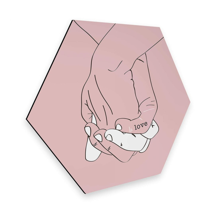 Hexagon - Alu-Dibond Kubistika - Hand in Hand - WA299552