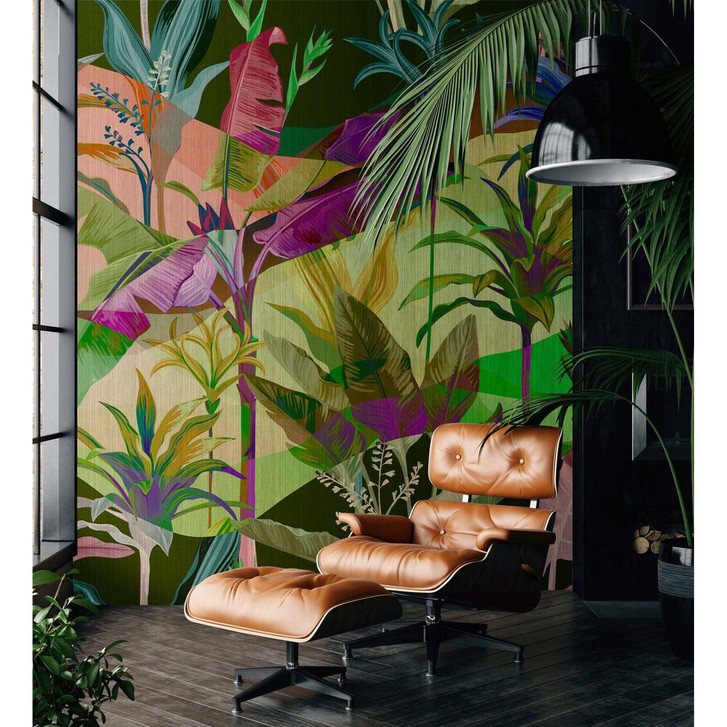 Livingwalls Fototapete Walls by Patel 3 Palmyra 2 grün, lila, pink, gelb, rot - WA328013