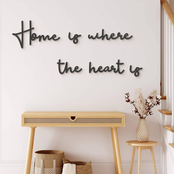 MDF-Holzbuchstaben Home is where the heart is (6-teilig) - WA311422