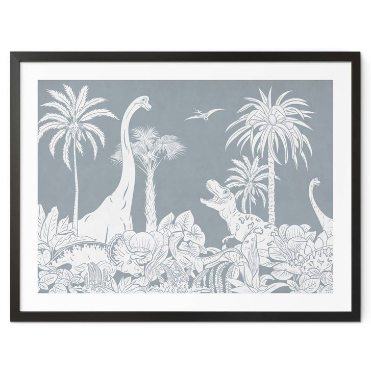 Poster Im Land der Dinosaurier - Blau - Kikki Belle - WA435952