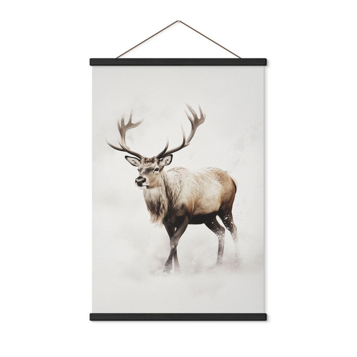 Stoffbild Hirsch im weissen Winter - Magnusson - WA500216
