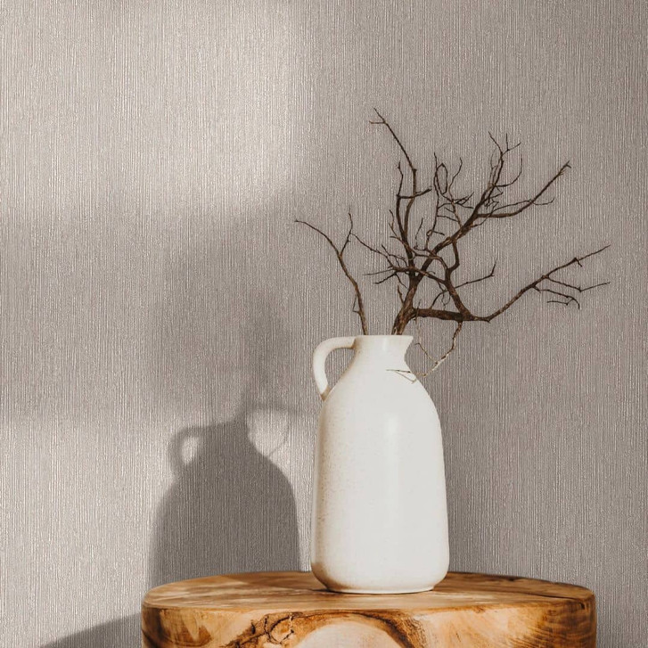 Vliestapete in Textiloptik mit strukturierter Oberfläche grau, braun Uni - WA445409