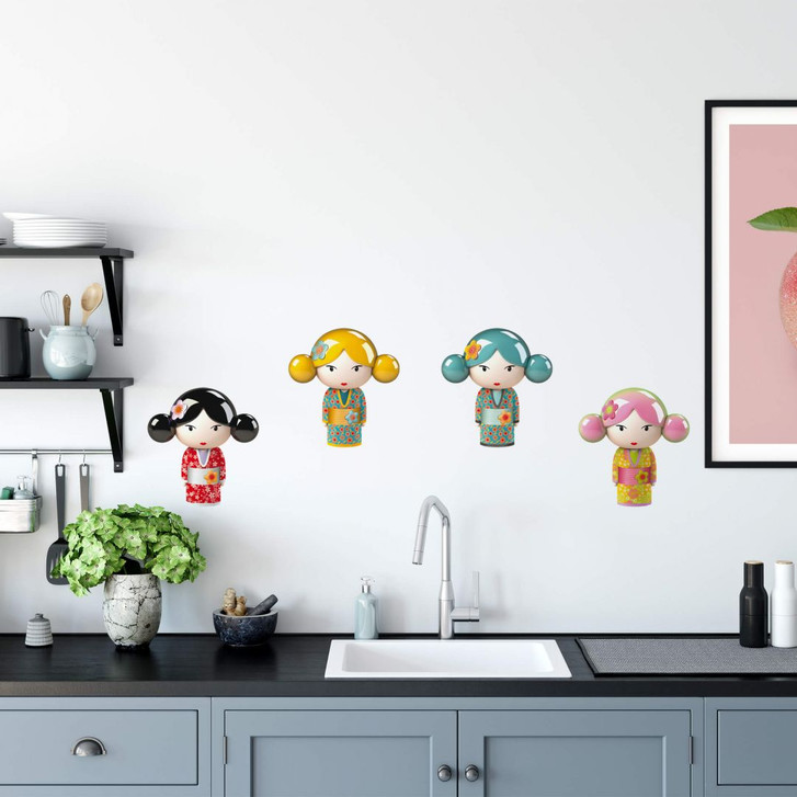 Wandtattoo Michel Agullo - Kokeshi Figuren Set 03 - WA215675