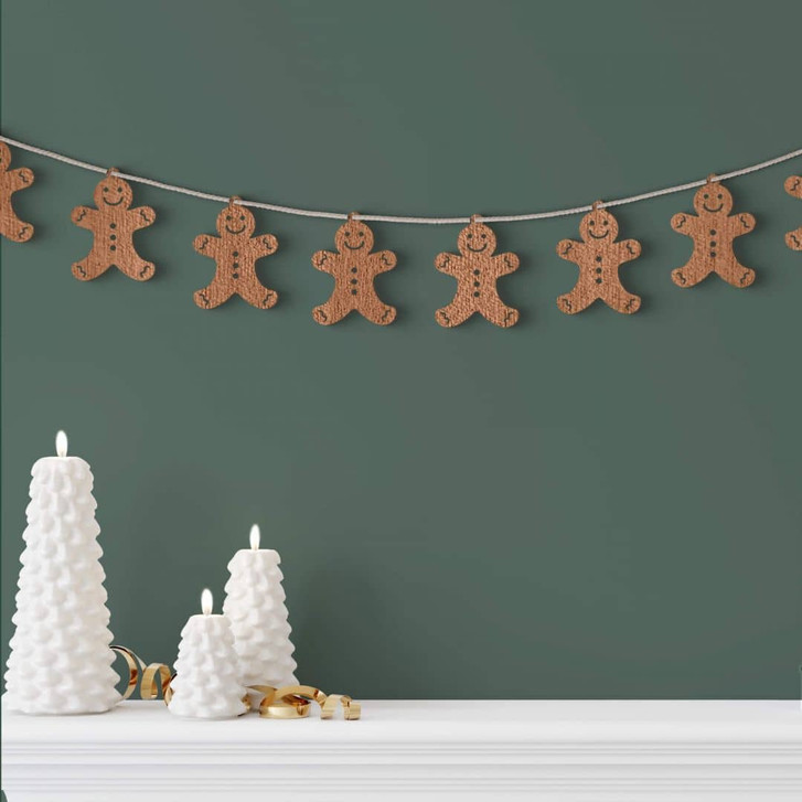 Holzdeko Weihnachten - Lebkuchenmann Mahagoniholz (10-teilig) - je 8x10cm - WA346627