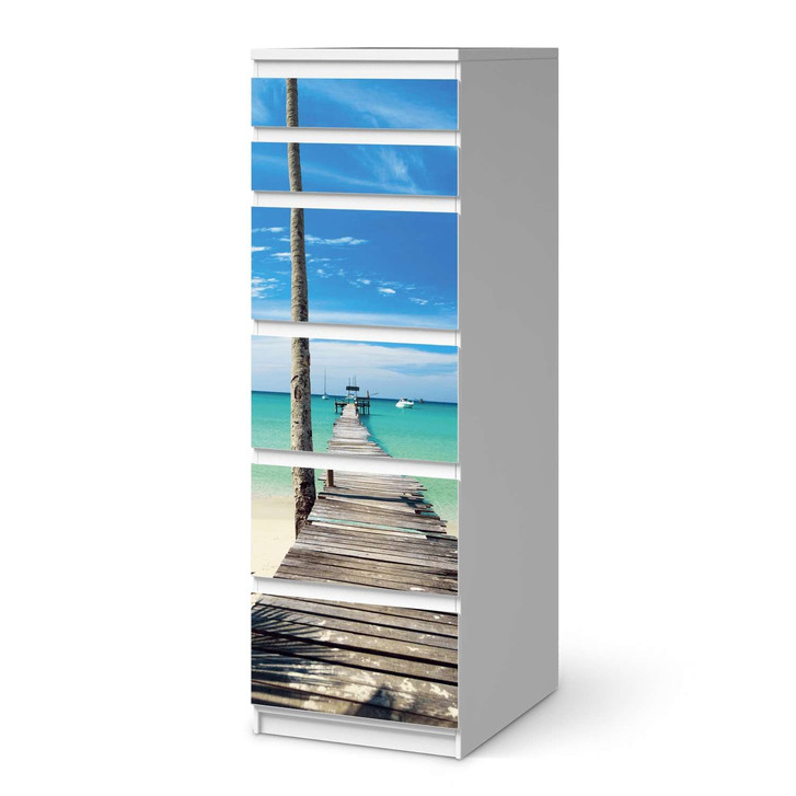 Klebefolie IKEA Malm Kommode 6 Schubladen (schmal) - Blue Water - CR111606