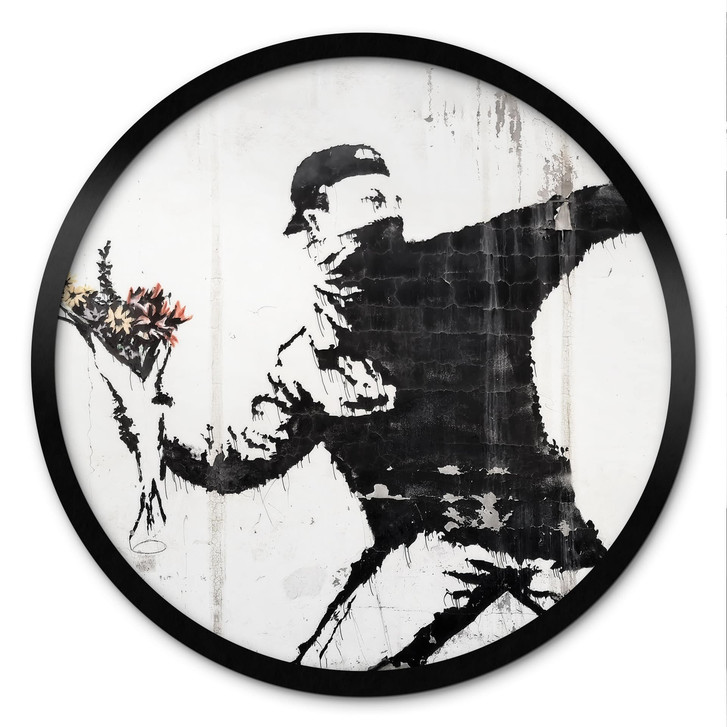 Poster Banksy - Der Blumenwerfer - Rund - WA512542