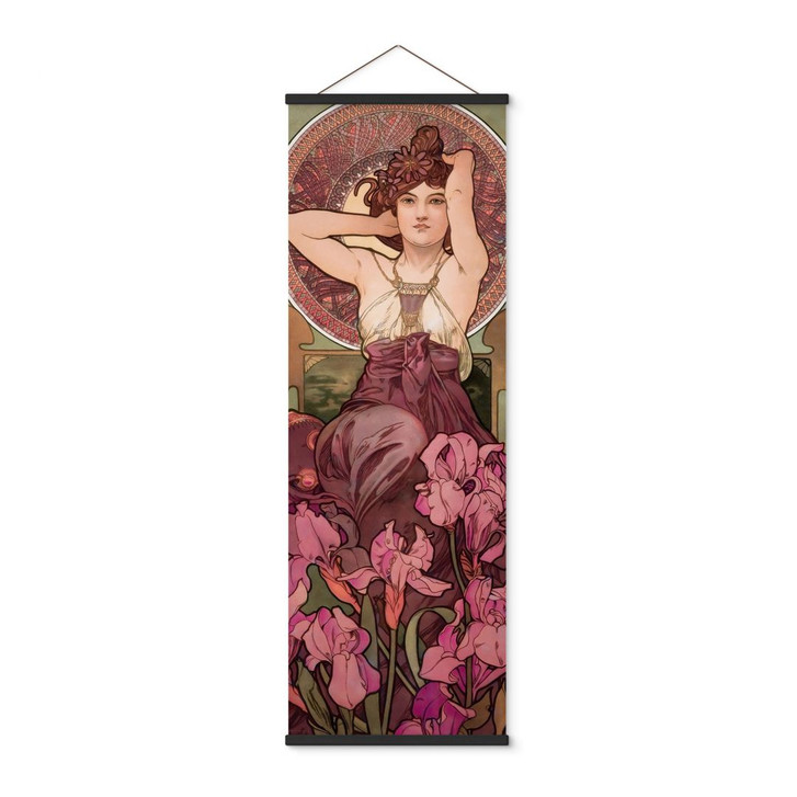 Stoffbild Mucha - Edelsteine: Amethyst - Panorama - WA500649