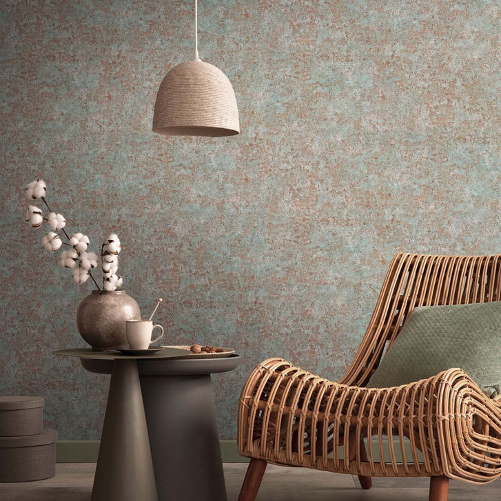 Tapete Kupfer Vliestapete leicht glänzend Rostoptik Industrial Putzoptik Metallic - WA382277