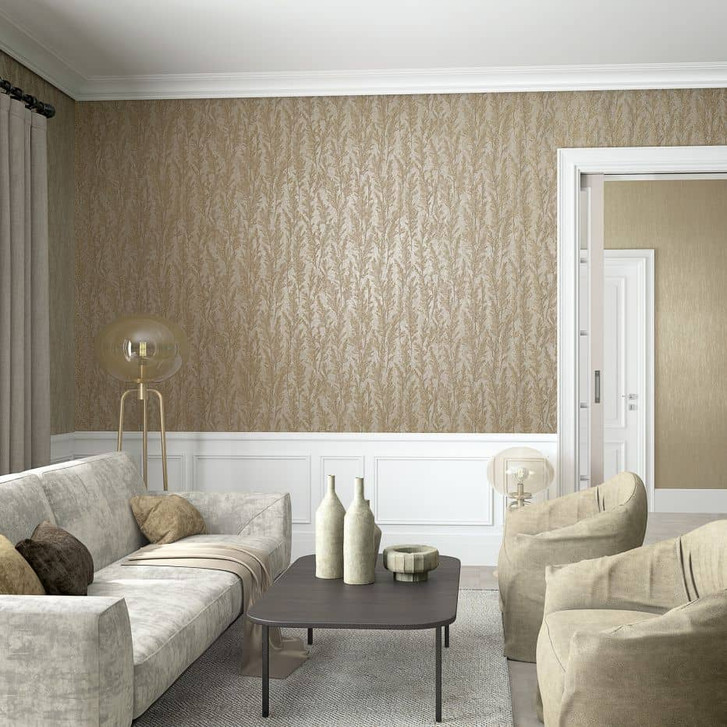 Vliestapete mit feinen Ästen beige Floral - WA451471